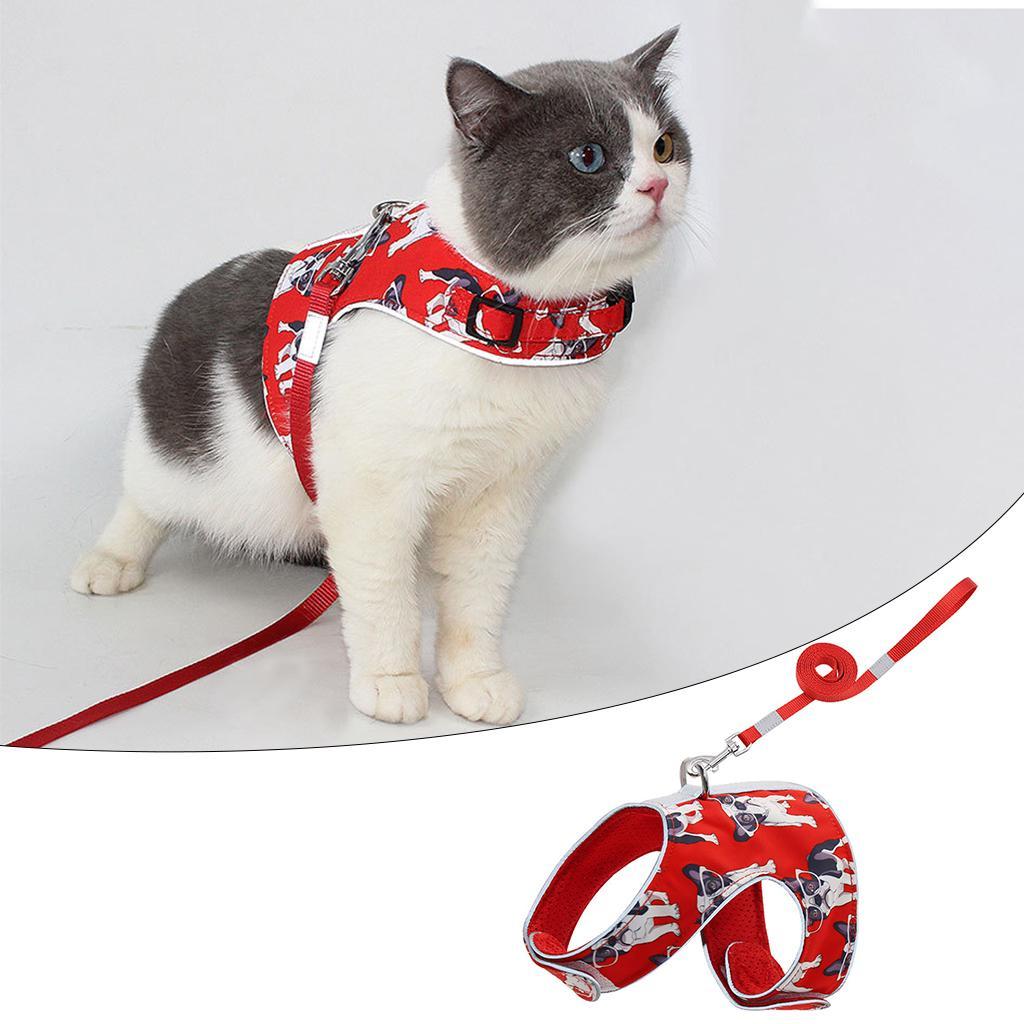 Cat Harness Soft Adjustable Pet Vest for Walking Small Medium Large Cats