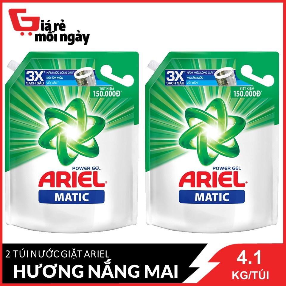 Combo 2 Túi Nước Giặt Ariel Matic Hương Nắng Mai 4.1kg/túix2