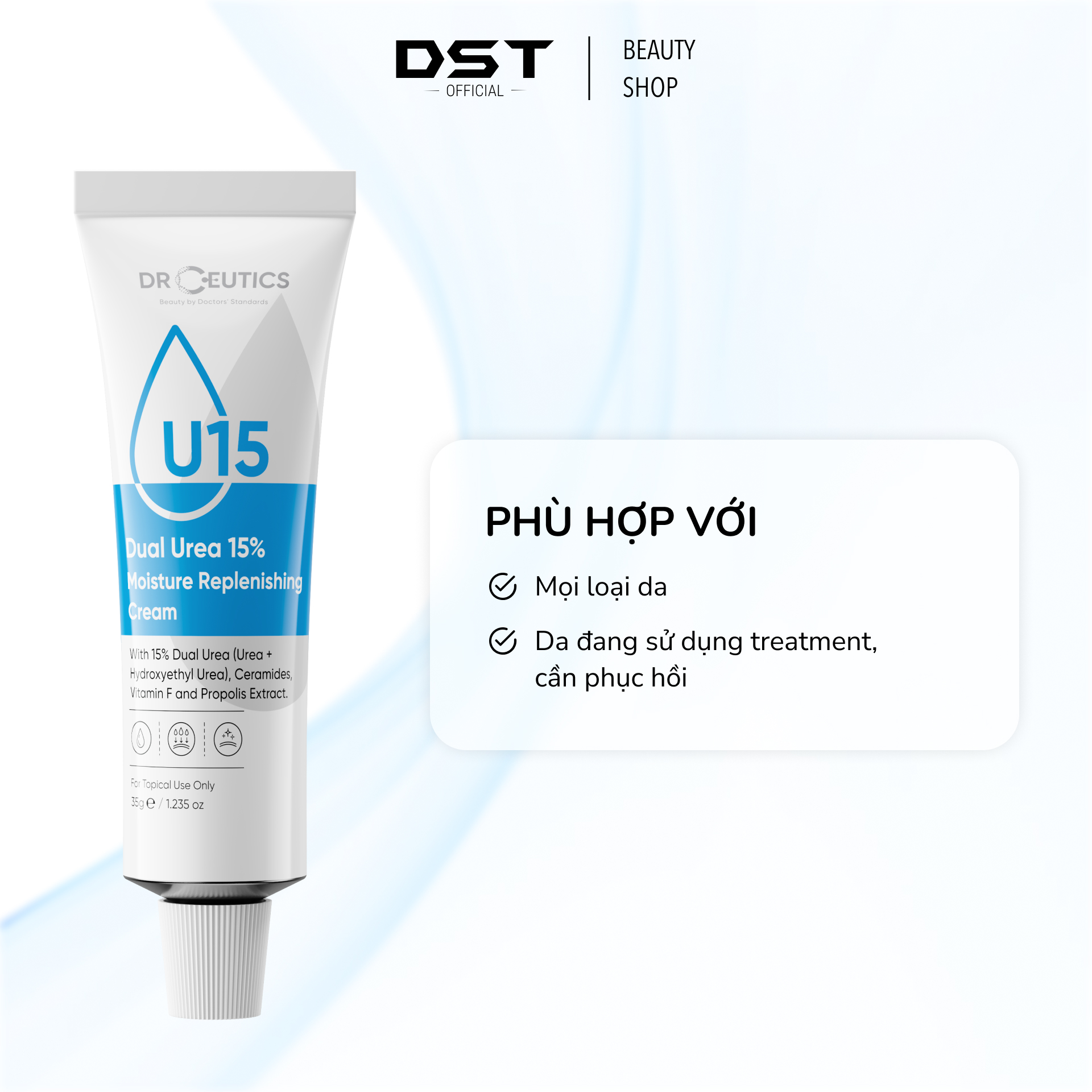 DRCEUTICS Kem Dưỡng Ẩm Và Phục Hồi Da Dual Urea 15% Moisture Replenishing Cream