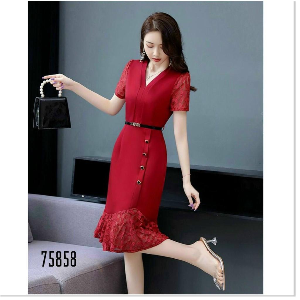 ĐẦM UMI TAY NGẮN,CỔ V,HỌA TIẾT TRƠN NHƯNG VÔ CÙNG SANG TRỌNG