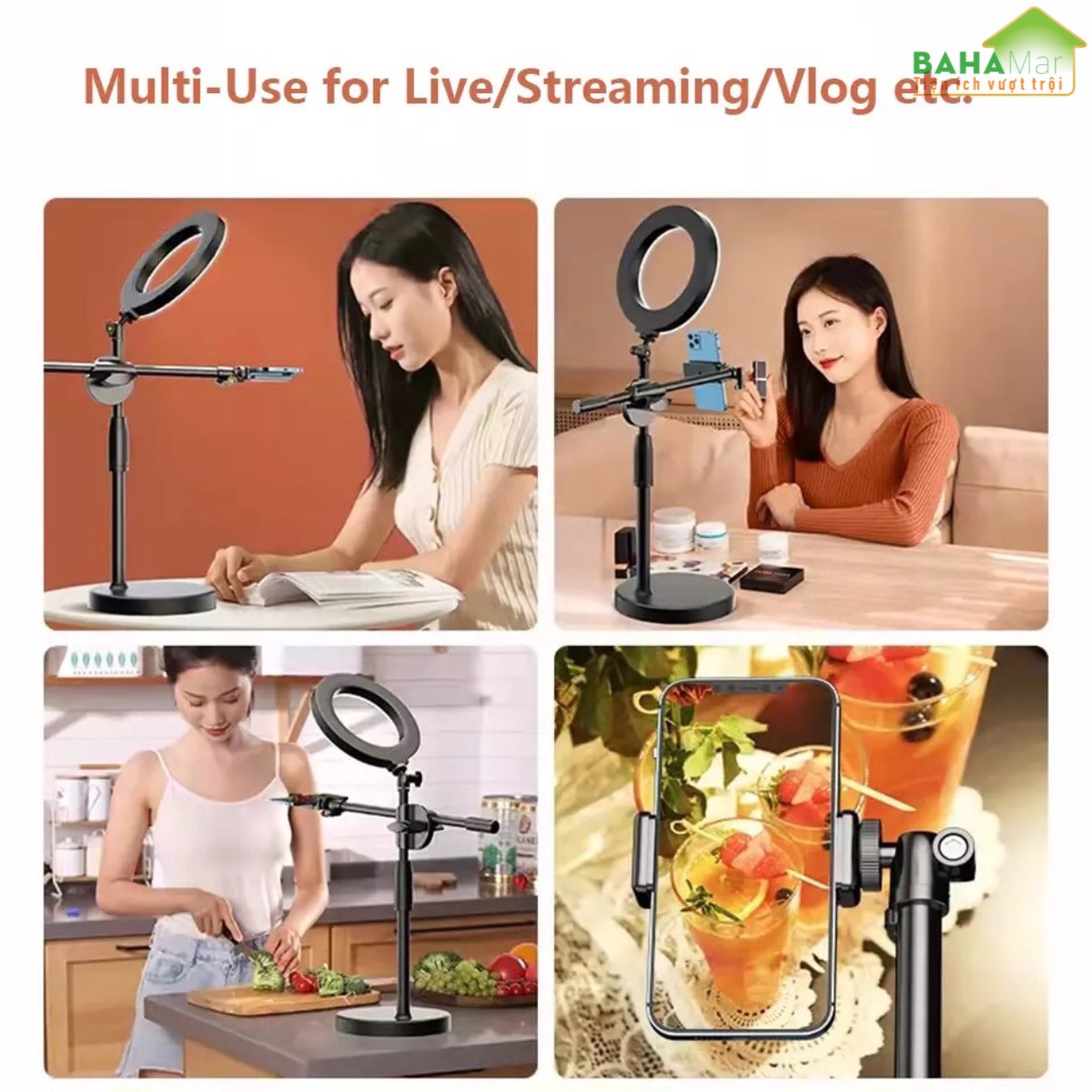 BỘ ĐÈN LIVESTREAM VỚI CÁC TÍNH NĂNG SIÊU VIỆT&quot;BAHAMAR&quot; Đèn chiếu sáng với 3 chế độ làm sản phẩm ĐẸP LUNG LINH, còn bạn thì nổi bật như MINH TINH.Tích hợp nhiều chức năng để việc livestream trở nên DỄ DÀNG và HIỆU QUẢ.