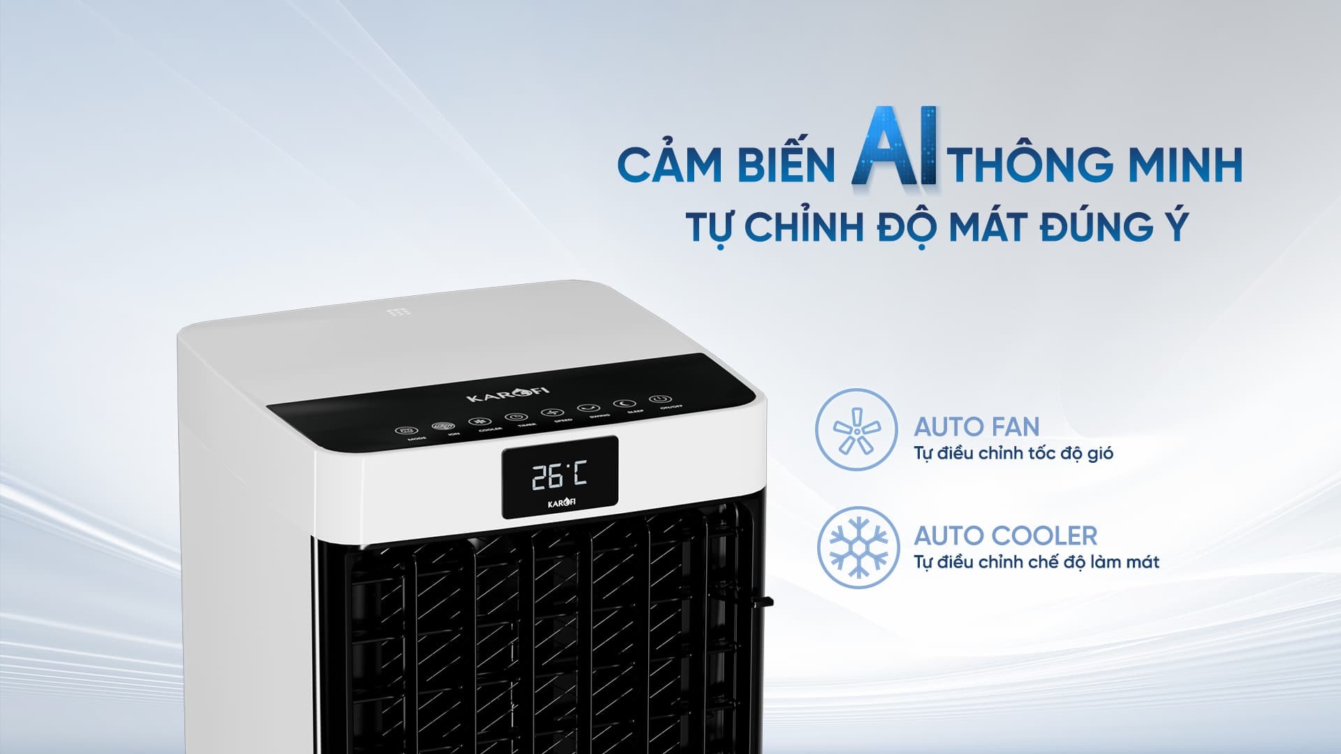 Quạt điều hòa Karofi KAC-H41R 3 chế độ gió công nghệ tạo ion âm - Hàng chính hãng