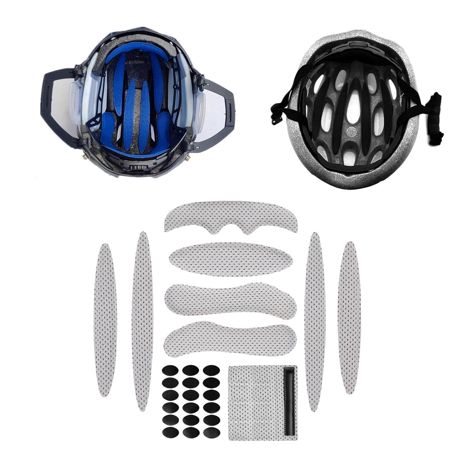 2x27pcs/Set Bike Helmet Padding Kits Helmet Liner Chin Strap Foam Pads Grey
