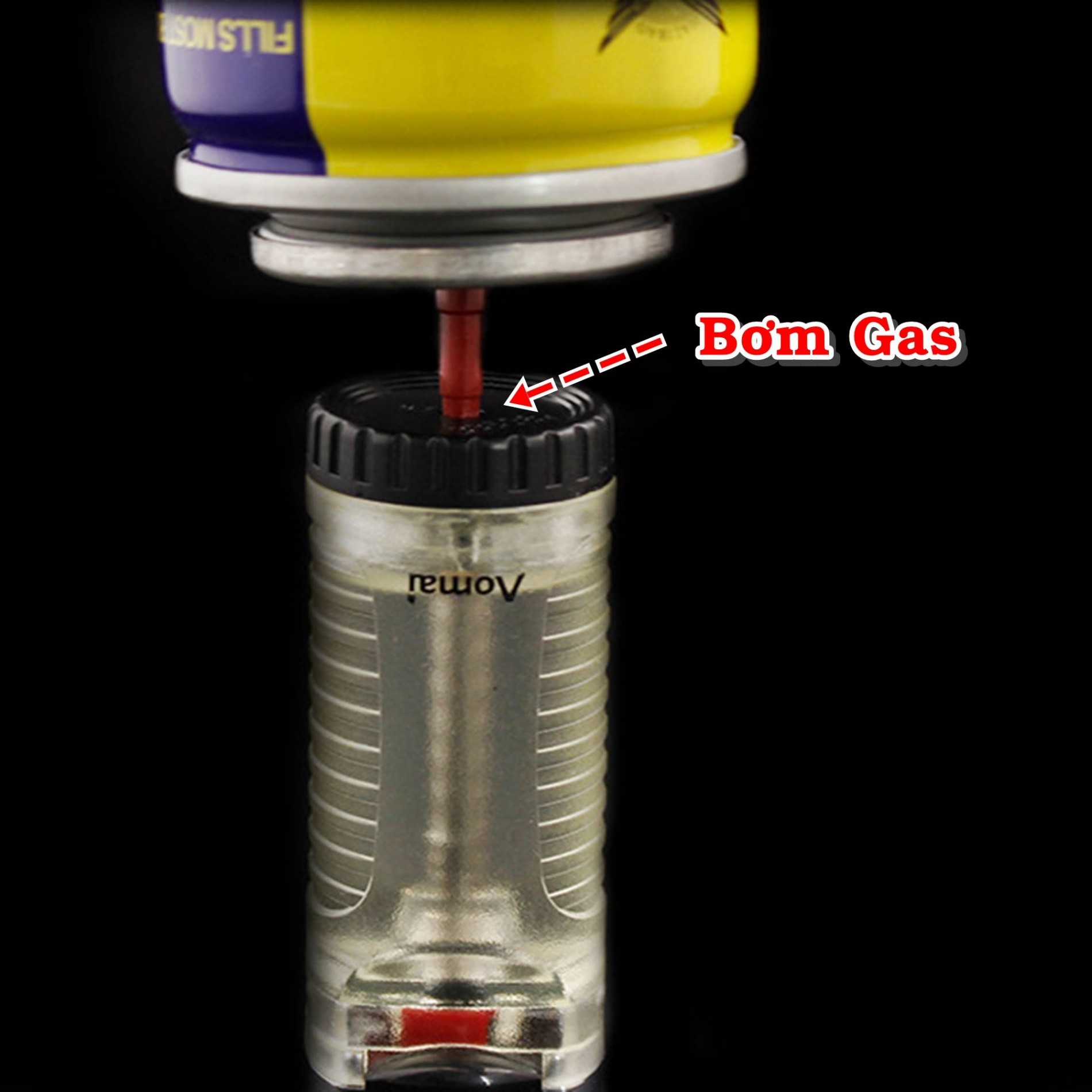 Bật Lửa Aomai 7102 Lửa Bay Trong Suốt – Xài Gas (giao màu ngẫu nhiên)