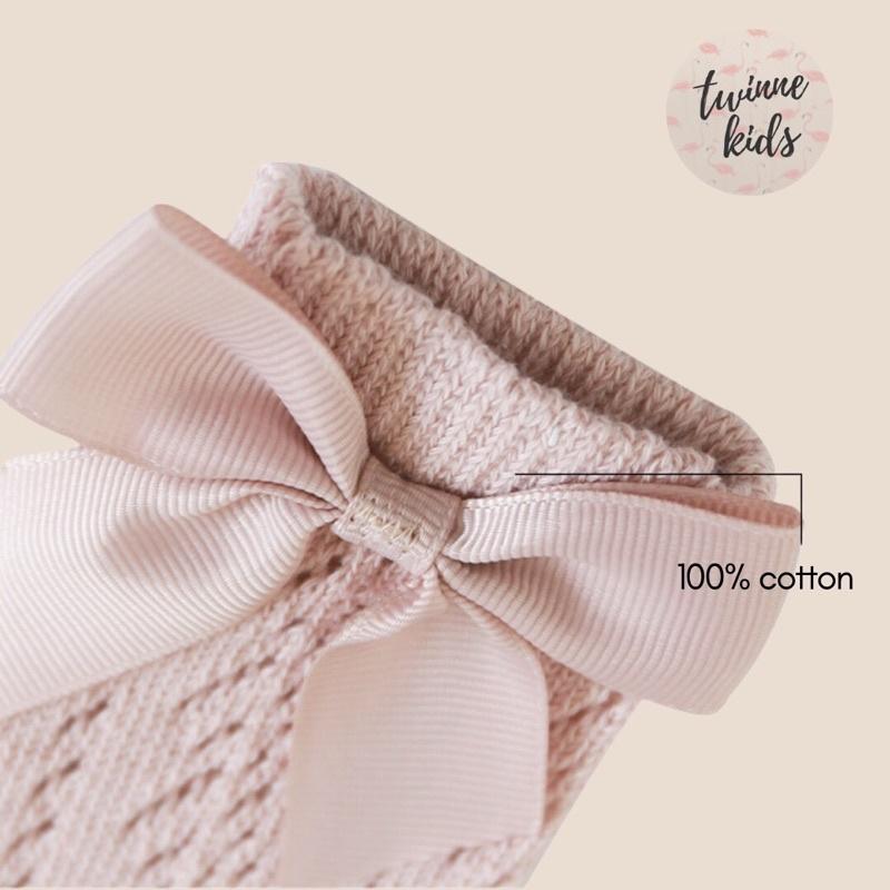 Tất nơ mùa hè, tất sơ sinh chất liệu cotton lưới xinh xắn trẻ em sơ sinh 0-3 tuổi