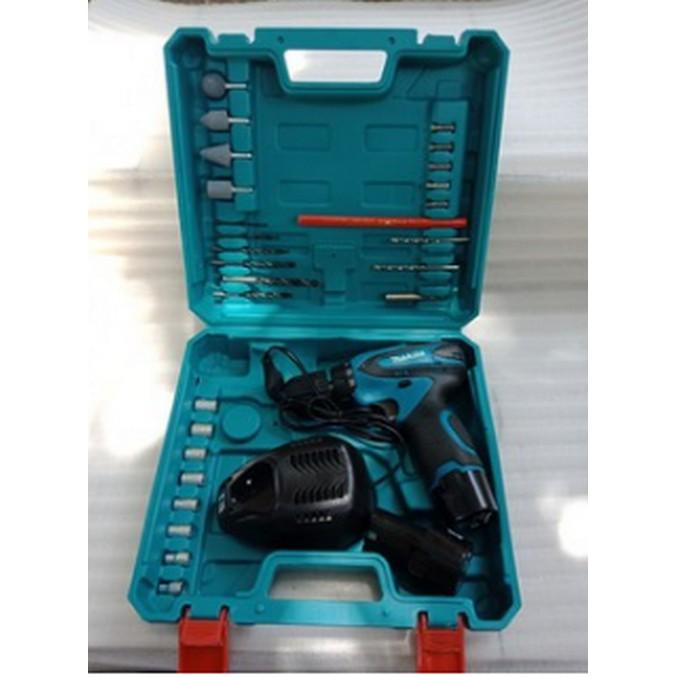 MÁY KHOAN PIN MAKITA 12V + hộp dụng cụ