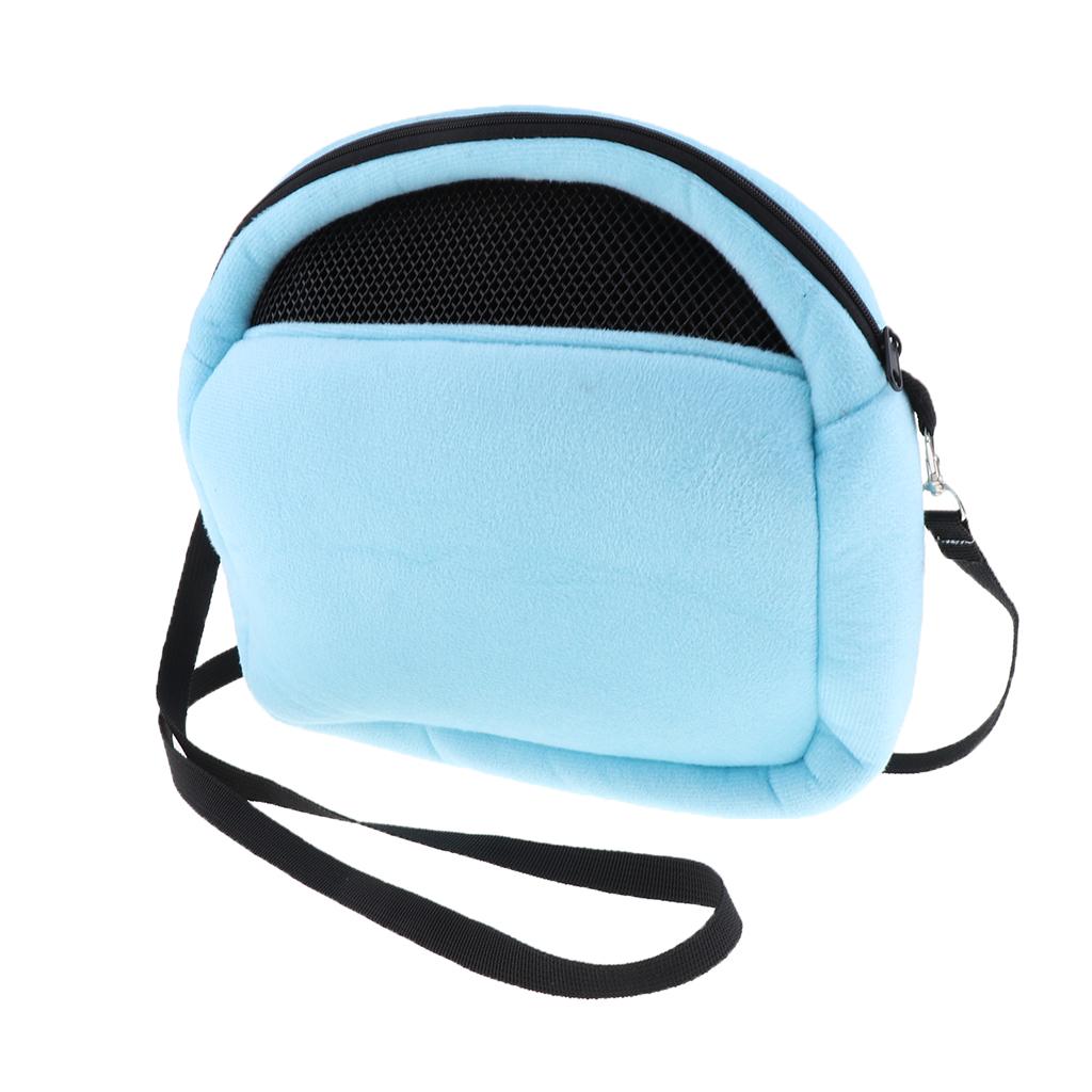 Small Pet Outdoor Travel Bag Hamster Sleeping Bed Carrier Bag L Blue