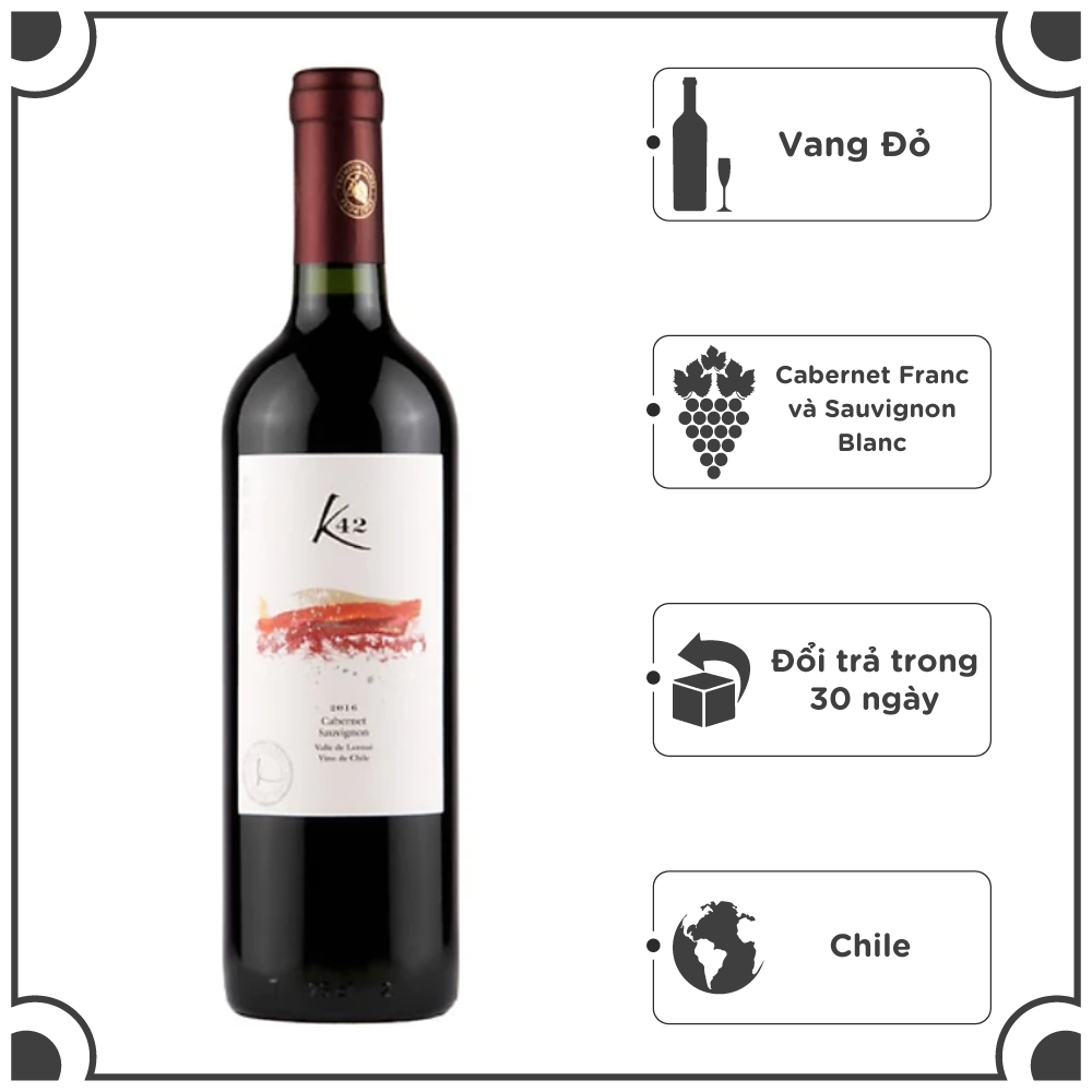 Rượu vang Chile Korta Varietal K42 Cabernet Sauvignon