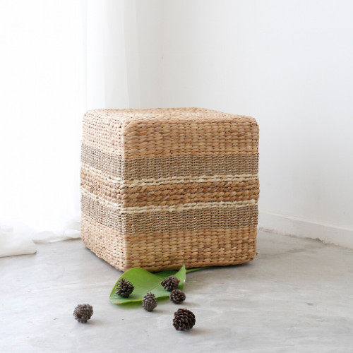 Đôn bèo vuông kẻ sọc ECOHUB, 40x40cm