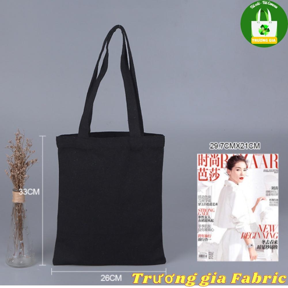 Túi Vải Canvas Túi vải bố Tùy chỉnh kích thước màu đen in logo Quảng cáo thương hiệu doanh nghiệp
