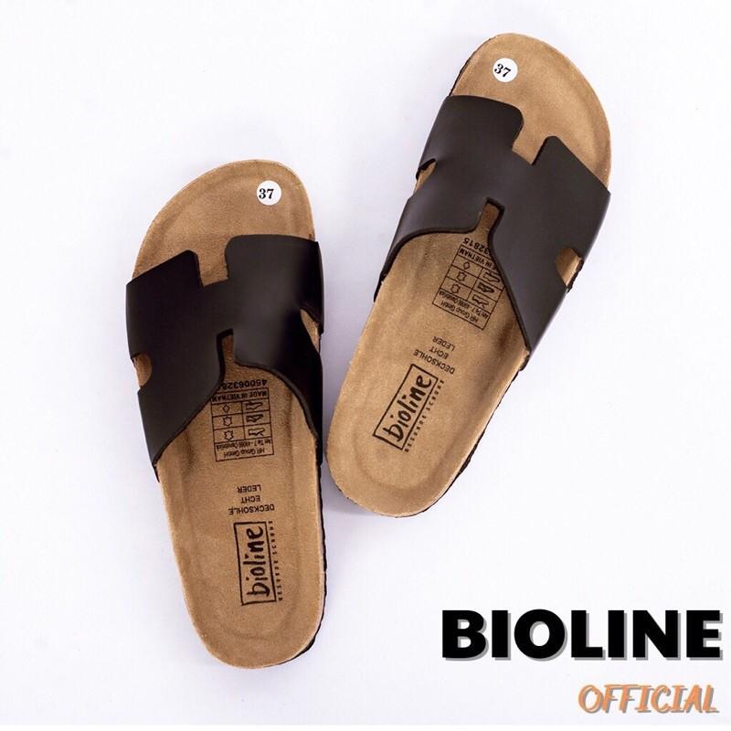 Dép birken đế trấu Bioline quai ngang da pu chống nước P04 - Bioline Official