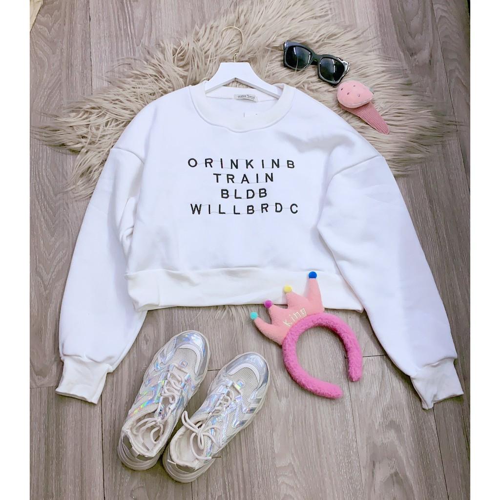 Áo croptop sweater nỉ ngoại cao cấp ulzzang cho nữ BIGSIZE