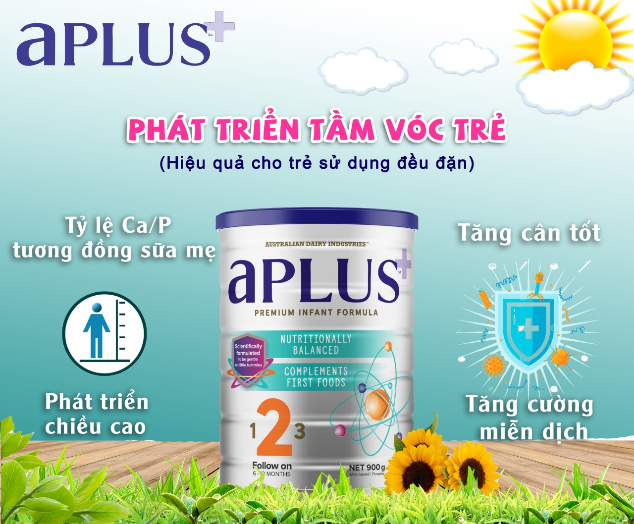 Sữa Aplus số 1, số 2, số 3 (900g) Nhập Khẩu Úc Dành Cho Bé Sơ Sinh Cho Đến 3 Tuổi - Date 2/ 2023