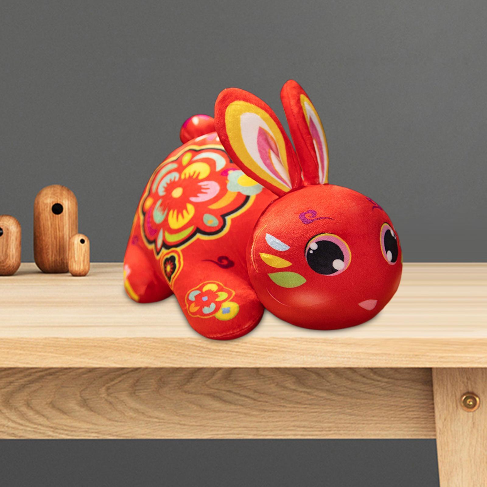 2pcs Rabbit Plush Toy Cartoon Ornament Animal Doll for New Year