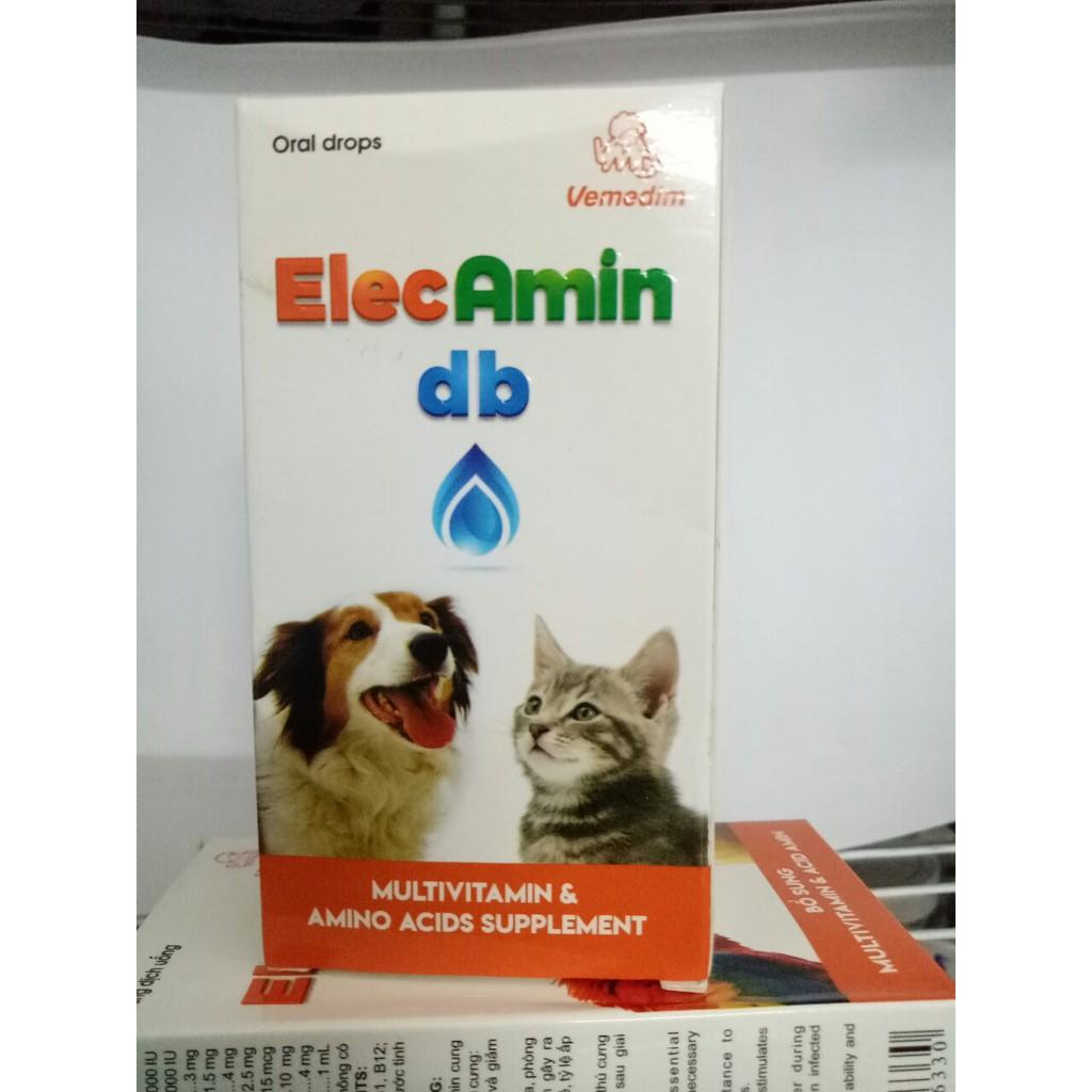 1 LỌ ELECAMIN DB (MẪU MỚI) TĂNG CƯỜN.G CÁC VITAMIN THIẾT YẾU CHO CHIM,VẸT,YẾN PHỤNG,CHÓ,MÈO,DÊ,HEO