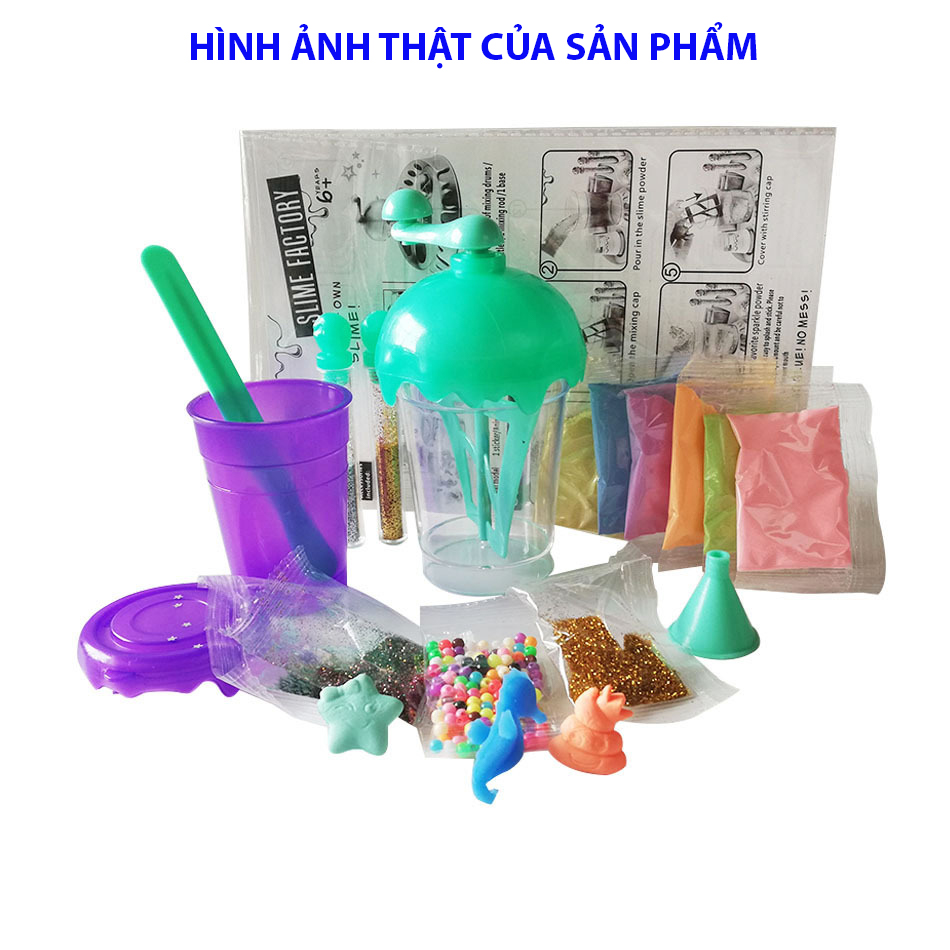 Kit Làm Slime Sắc Màu Vui Nhộn - Bộ Đồ Chơi Slime Mây Cầu Vồng An Toàn Cho Bé