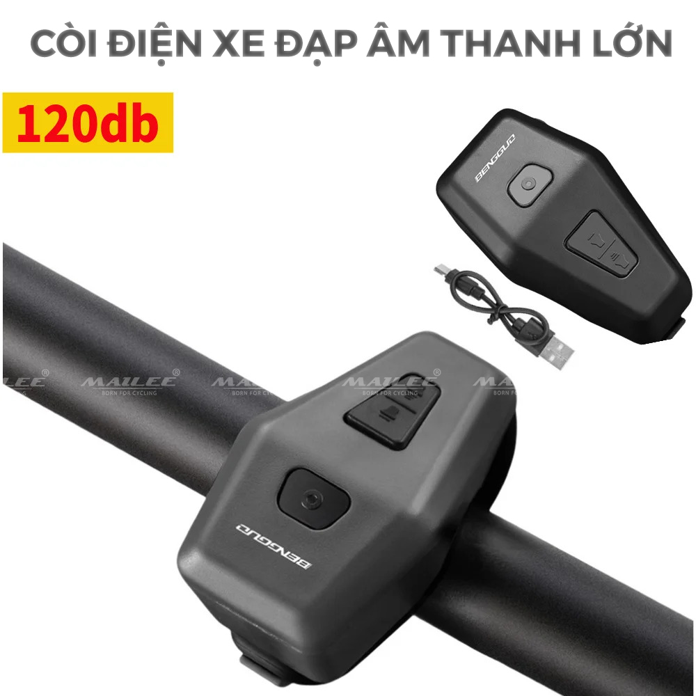Còi Xe Đạp BG-3510 âm thanh lớn 120dB Sạc USB Chống Nước, Chuông Cảnh Báo Trộm, An Toàn Dễ Dùng - Mai Lee