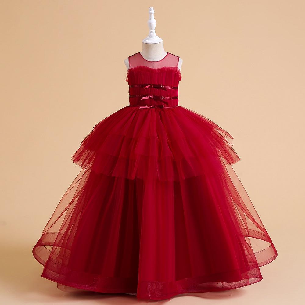 DC25 Size110-170 (14-50kg) Đầm công chúa cao cấp (Đầm voan xoè 3 tầng vải lụa dự tiệc đám cưới) hàng quảng châu