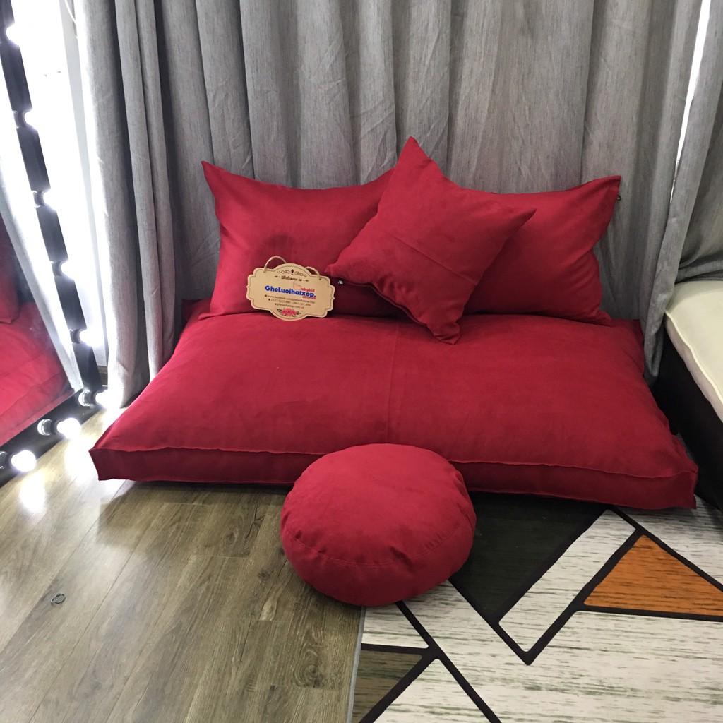 Đệm xốp hình hộp chữ nhật, cỡ S, chất vải da lộn nhiều màu