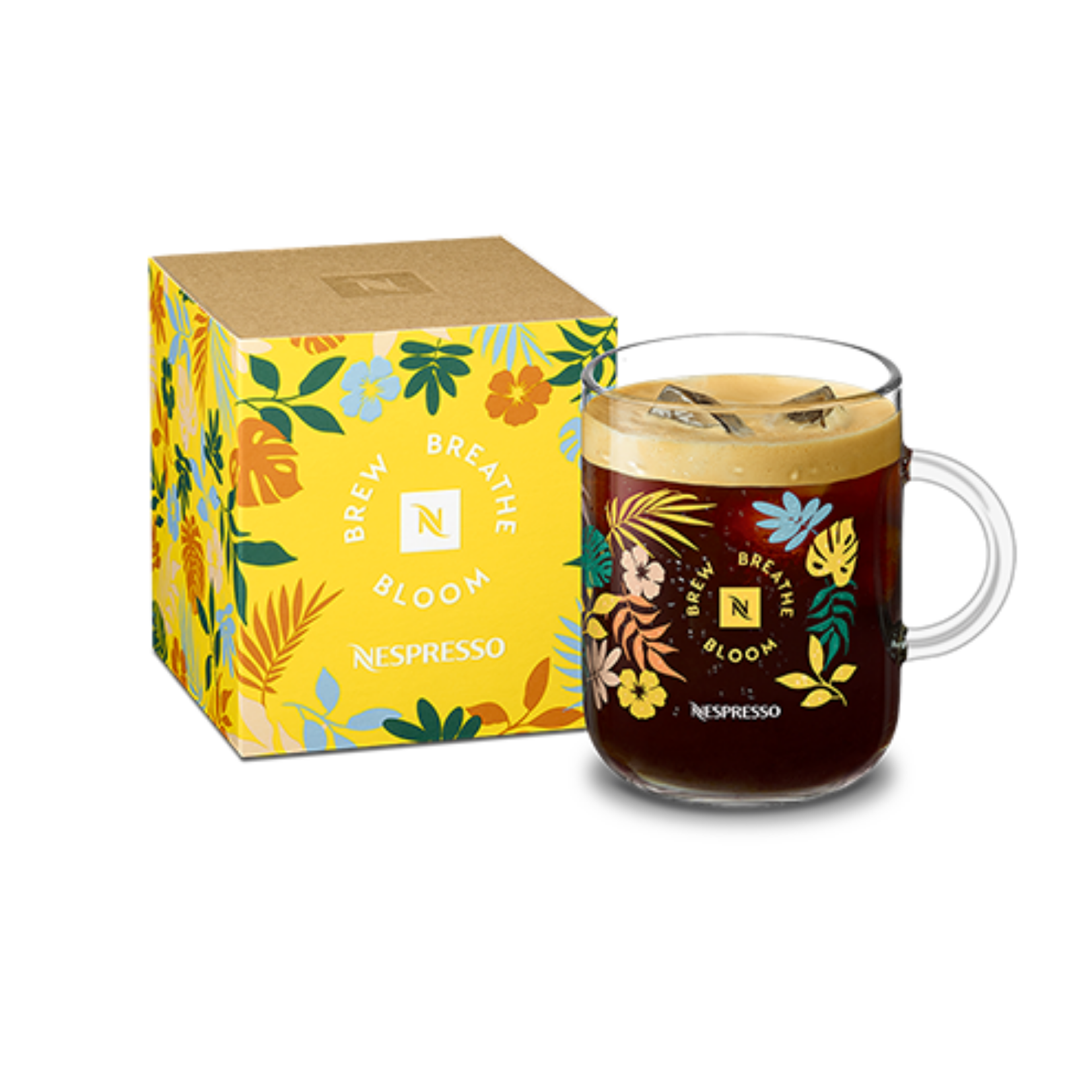 Nespresso Summer Accessories - Bộ Sưu Tập Hè BREW BREATH BLOOM COFFEE MUG và INHALE EXHALE ENJOY COFFEE MUG 390 ml Ly Uống Cà Phê Nespresso Chính Hãng