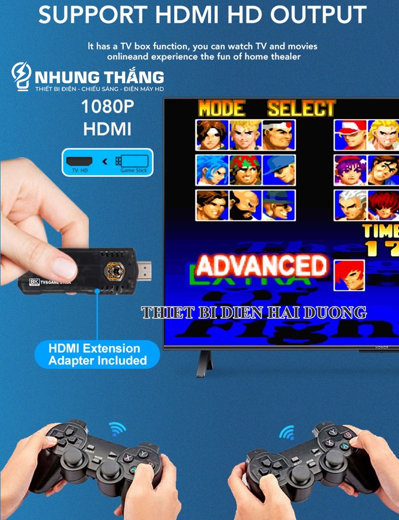 Máy Chơi Game Stick 8k x8 - Kết Nối Không Dây WIFI - HDMI TV 10000 Trò Chơi - Kèm Thẻ Nhớ 64gb - CÓ VIDEO