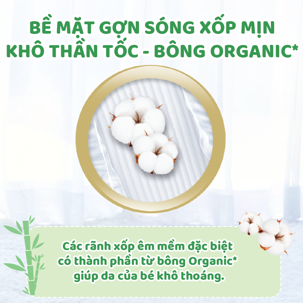 Tã/bỉm dán Molfix Thiên nhiên Jumbo L (9kg - 13kg) - Gói 42+6 miếng