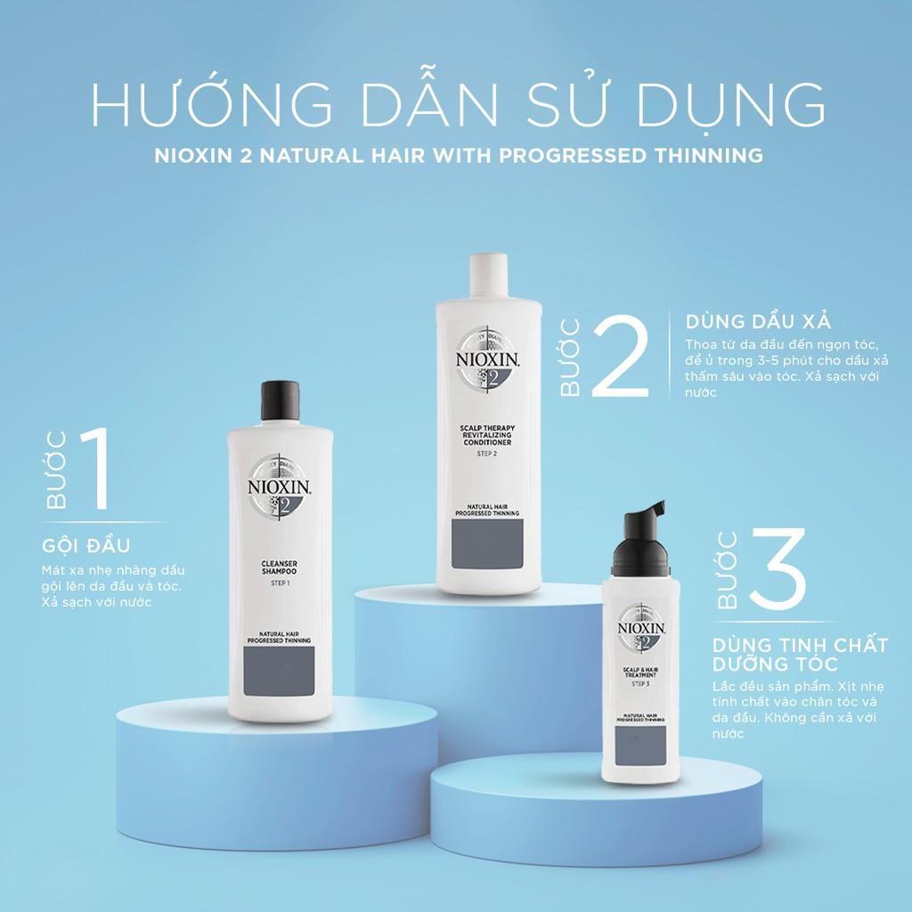 Bộ Chăm Sóc Tóc Nioxin 2 Dành Cho Tóc Tự Nhiên, Thưa Mỏng Và Rụng Nhiều Natural Hair With Progressed Thinning