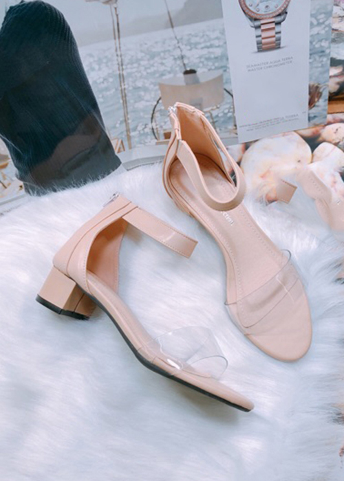 Giày sandal cao gót , cao 3cm phối mika, phối dây kéo mềm da MT141