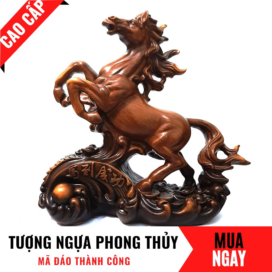 Tượng Ngựa Trang Trí Phong Thủy Cao 22cm