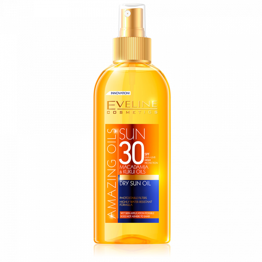 Xịt Chống Nắng Tinh Dầu Hạt Macca SPF30 EVELINE Dry Sun Oil