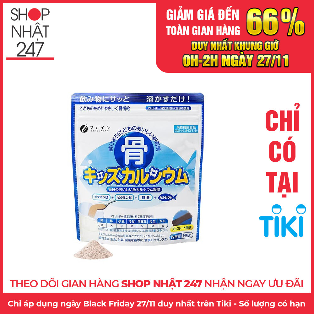 Bột canxi cá tuyết Fine cho trẻ em Nhật Bản (140g)