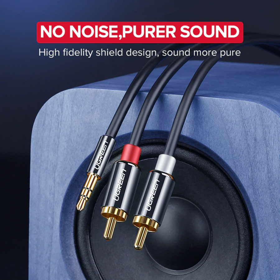 Cáp Audio 3.5mm to AV 2 đầu hoa sen dài 3M Ugreen 10590 vỏ nhôm - Hàng chính hãng