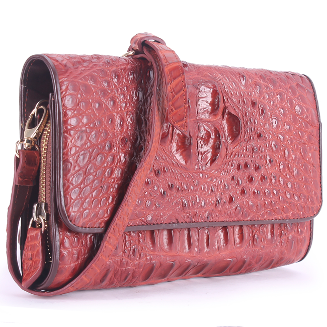 HJ6255-56-57-58 - Túi đeo nữ da cá sấu Huy Hoàng màu đen, nâu đỏ, vàng bò, nâu đất