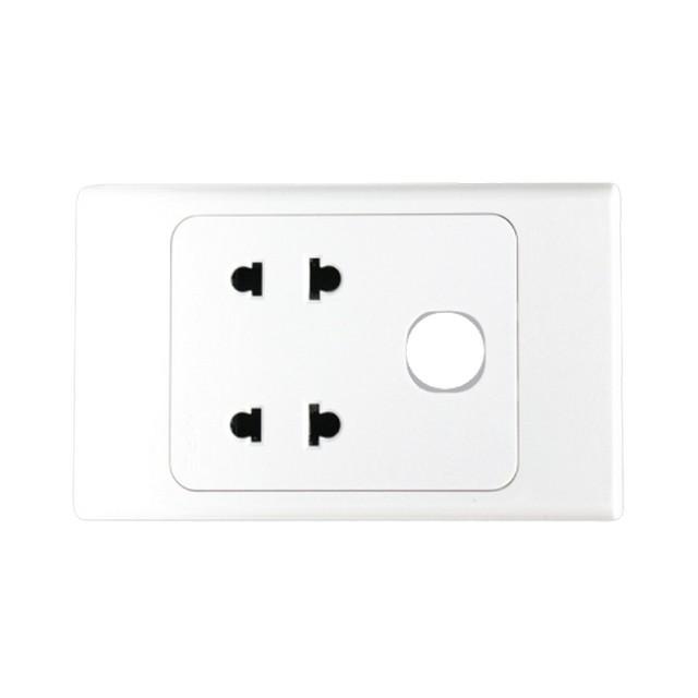 Ổ CẮM ĐÔI 2 CHẤU 16A KẾT HỢP 1 LỖ A20 PLUS MPE