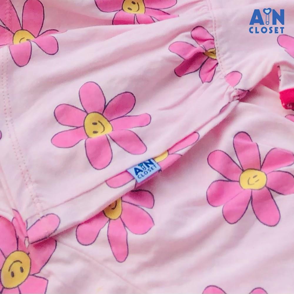 Bộ quần áo ngắn bé gái họa tiết Hoa hồng thun cotton - AICDBGUEOPHF - AIN Closet