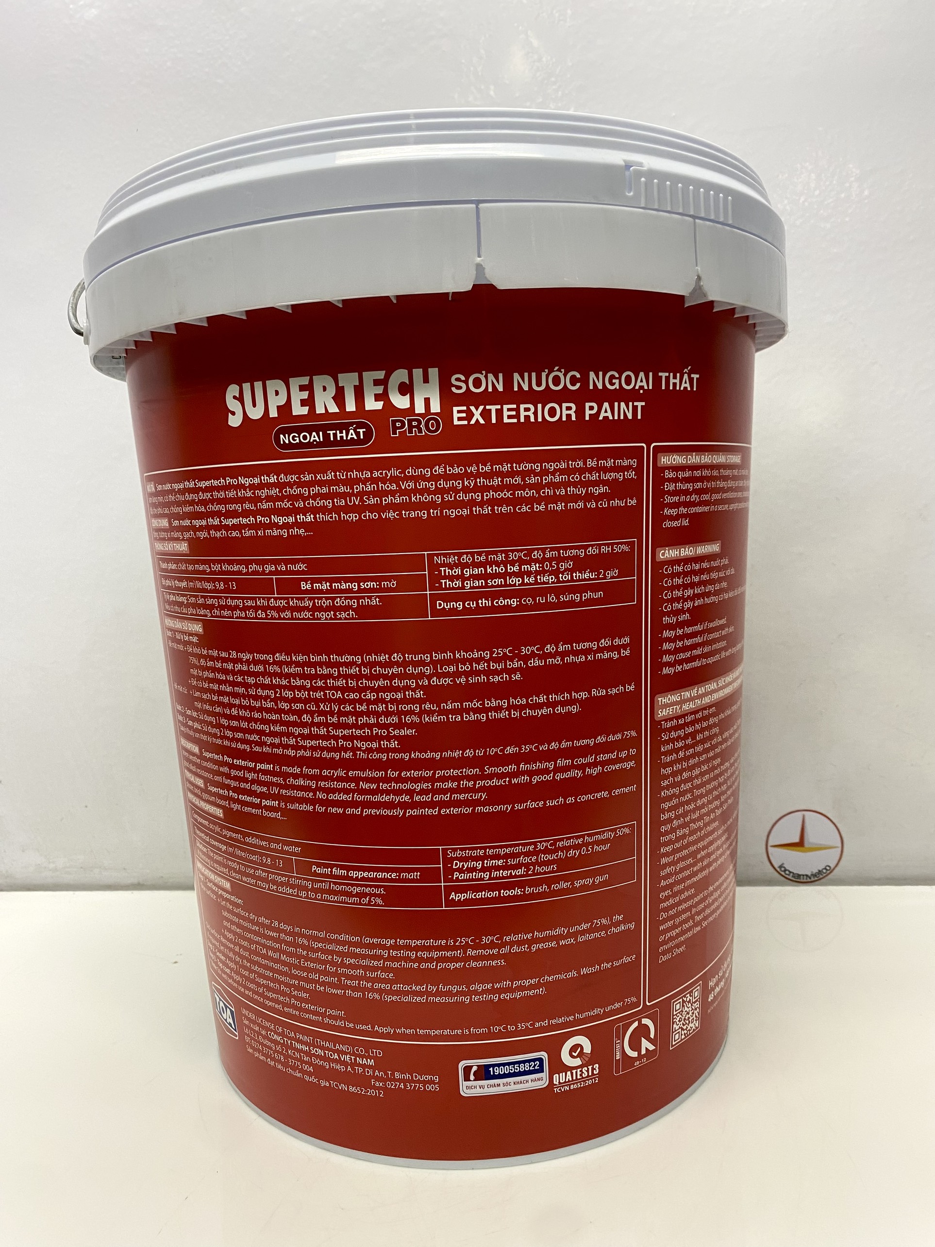 Sơn nước Toa Supertech ngoại thất màu xanh 8274 _ 18L