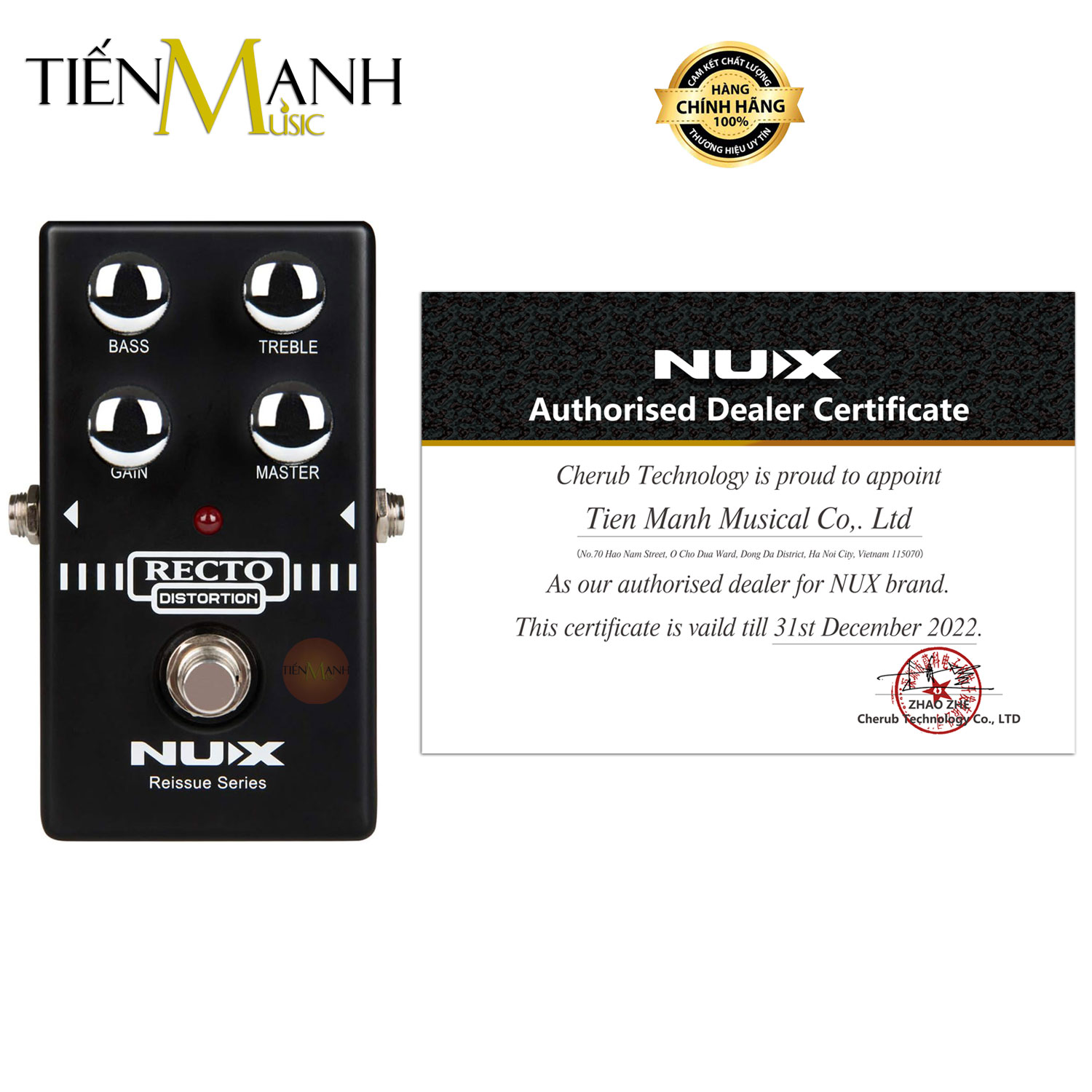 Phơ Đàn Guitar Nux Distortion - Bàn Đạp Bộ Phá, Méo Tiếng Fuzz Pedals RECTO REC TO Hàng Chính Hãng - Không Kèm Nguồn