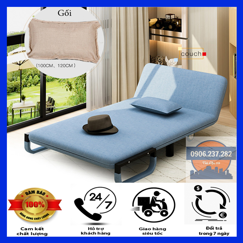 Ghế sofa gấp gọn đa năng rộng 80cm, 100cm, 120cm, giường sofa gấp gọn thành ghế