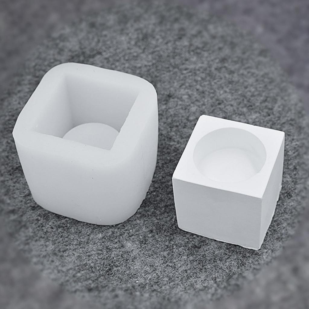 Geometric Round Square Silicone Flower Pot Mold Concrete Cement Resin Cast Mould