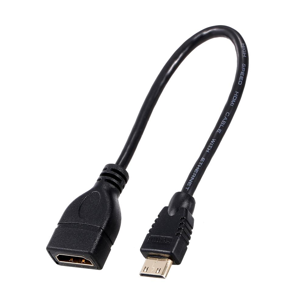 Mini HD to HD Cable Mini HD Male to HD Female Adapter Cable HD 1080P Resolution for Camera Laptop Tablet Projector TV