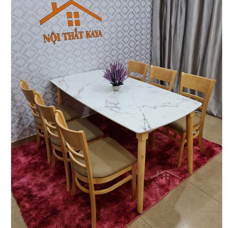 Bộ bàn 6 ghế Mostar giả đá 1m6 Mặt bàn: với nguyên liệu gỗ HDF lõi xanh chống ẩm chống trầy nhập trực tiếp từ Malaysia