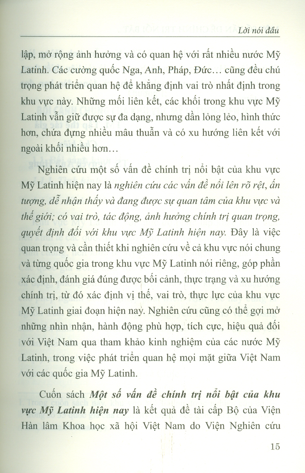 Một Số Vấn Đề Chính Trị Nổi Bật Của Khu Vực Mỹ Latinh Hiện Nay (Sách chuyên khảo)