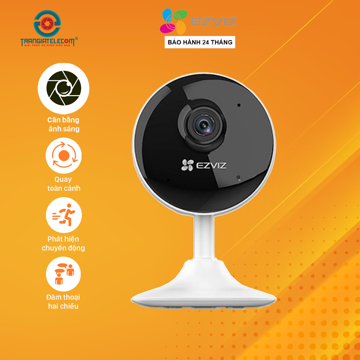 Camera wifi trong nhà Ezviz C1C-B 2MP đàm thoại 2 chiều - Hàng chính hãng