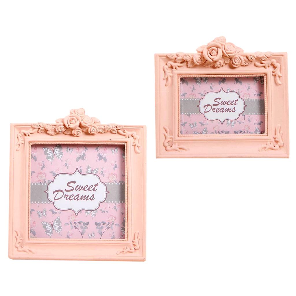 Romantic Resin Picture Photo Frame with Stand Family Girls Photos Display S