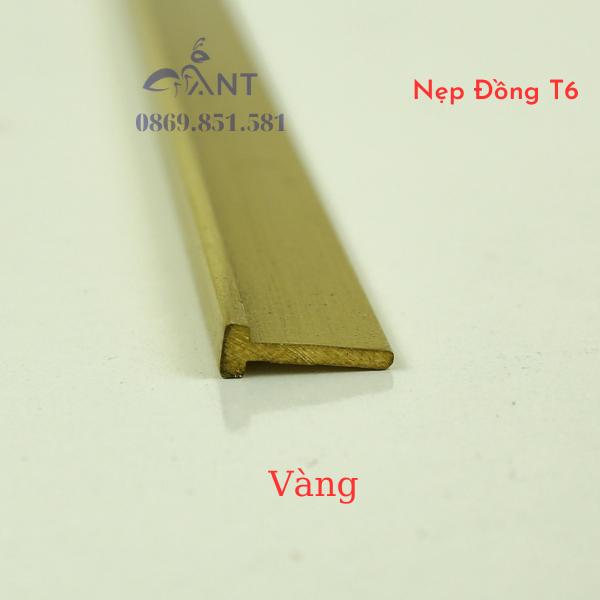 Nẹp Đồng T6 Vàng, Nẹp đồng chữ T, Nẹp đồng chống trơn,  giá 1m