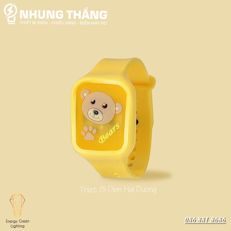 Đồng Hồ Tinh Dầu Đuổi Muỗi Có Đèn – Vòng Đeo Tay Đuổi Muỗi Tinh Dầu Thực Vật Phát Sáng - Màu Random - Có Video
