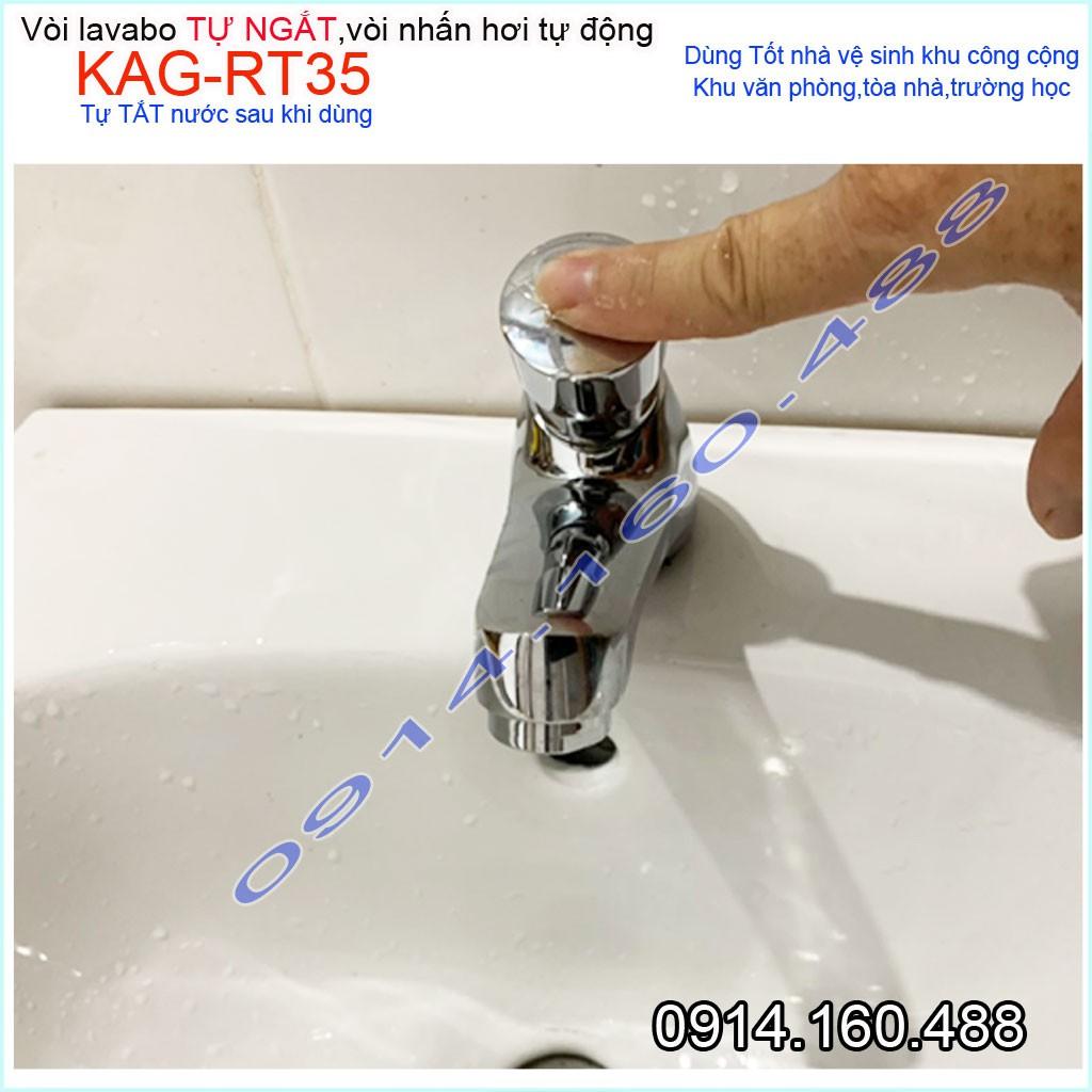 Vòi lavabo tự ngắt nước KAG-RT35, Vòi bán tự động, vòi ấn tay tự động tiêt kiệm nước tốt sử dụng tốt