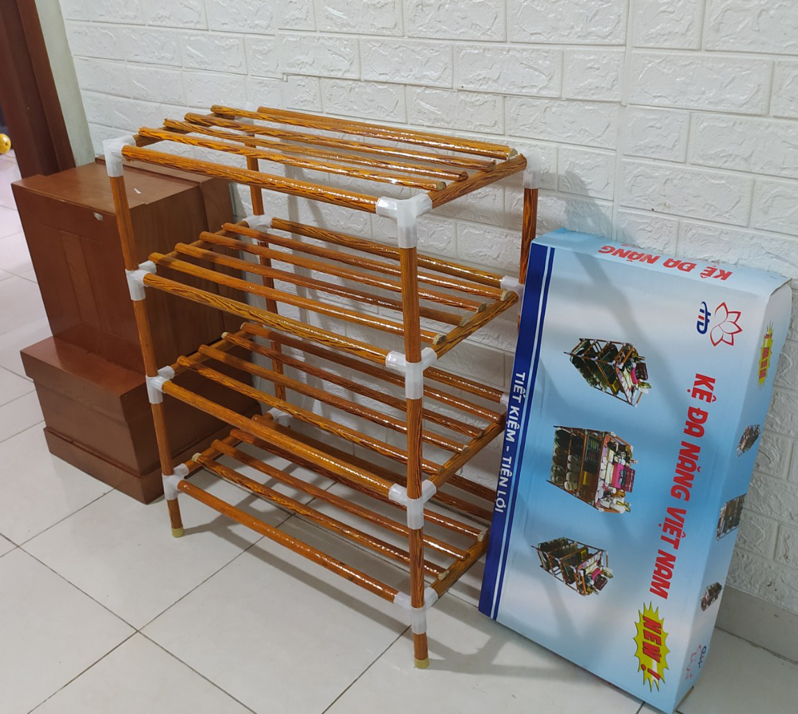 Kệ giày dép đa năng khung gỗ, Hàng Việt Nam