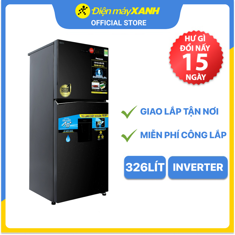 Tủ lạnh Panasonic Inverter 326 lít NR-TL351GPKV - Hàng chính hãng - Giao hàng toàn quốc