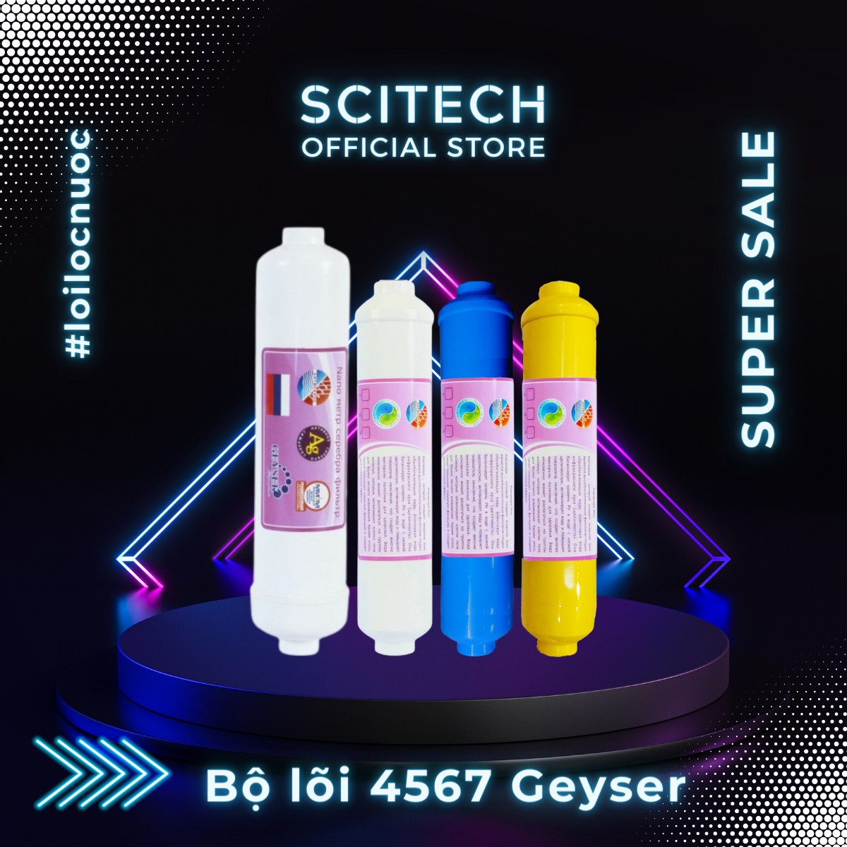 Bộ lõi số 4,5,6,7 máy lọc nước Nano Geyser TK by Scitech - Hàng chính hãng